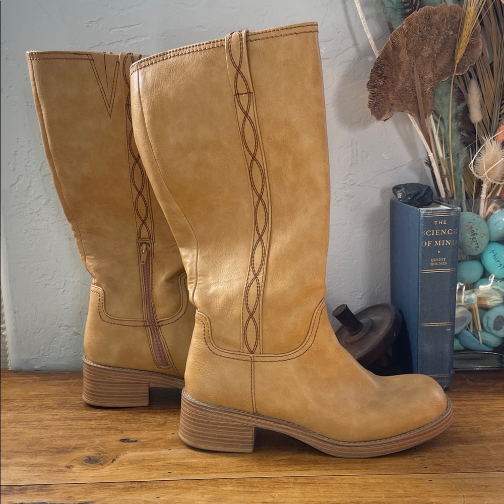 Brown riding boots